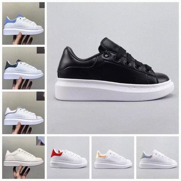 

2022 selling designer kids shoes white red black dream blue single strap outsized sneaker rubber sole amcqs soft calfskin leather l 30uw#