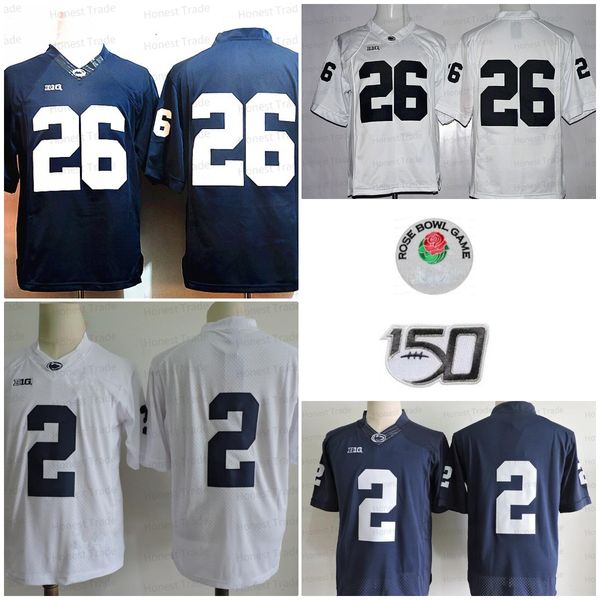 

26 saquon barkley ncaa college football jersey 2 marcus allen penn state no name white navy men football jerseys rose patch, Black