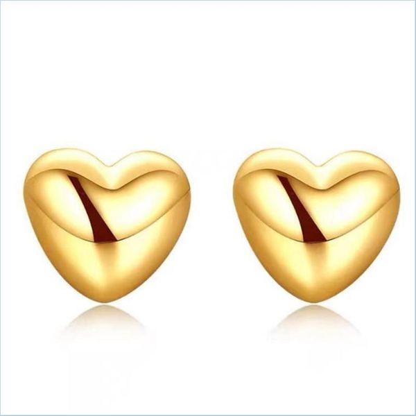 

stud stud 316l stainless steel love earrings quality nourishment peach heart small hypoallergenic ear jewelry drop delivery dhqdj, Golden;silver