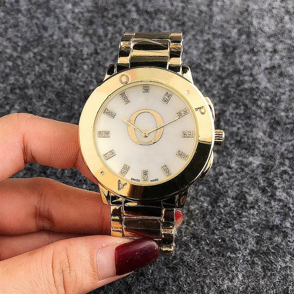 

fashion brand watches women girl big letters style metal steel band quartz wrist watch p42188m, Slivery;brown