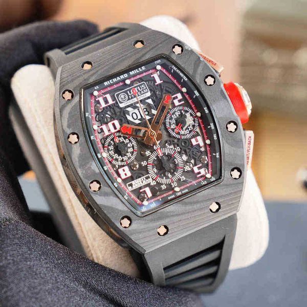 

boutique men's fully richa watch millr automatic mechanical movement carbon fiber material fine prevention men, Slivery;black
