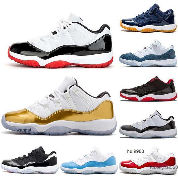 

2022 popular low basketball shoes men 11s navy snakeskin gum closing ceremony white bred rose gold varsity red infrared concord outdoor jord, Black