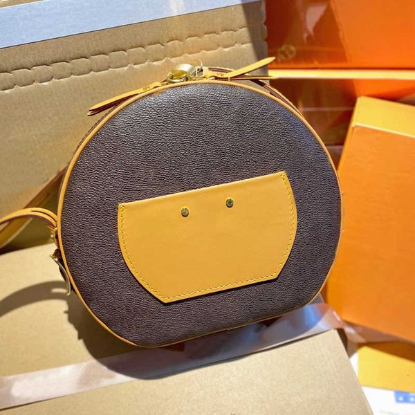 

handbag designer bags circular crossbody bags backpack women handbag shoulder clutch purse genuinel leather lock round cake bag old flower b