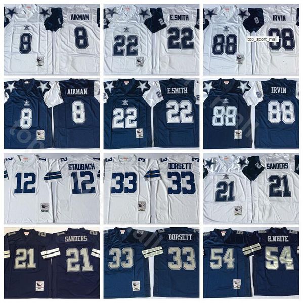 

college wear ncaa vintage football 21 deion sanders jersey 8 troy aikman 22 emmitt smith 33 tony dorsett randy white michael irvin roger sta, Black