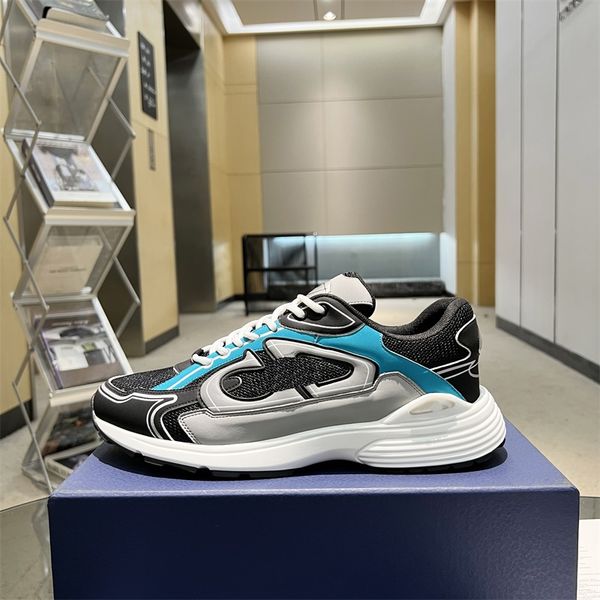 

b30 designer sneakers vintage casual shoes men women trainers oblique technical leather reflective sneaker suede fabric mesh shoe platform s, Black