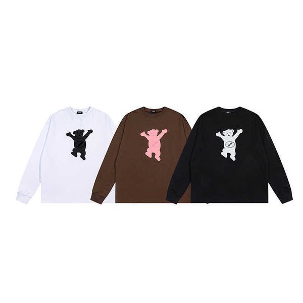 

women's done well flocking hoody teddy bear print sweater male female autumn winter hoodies casual sweatshirt graffiti cotton designer, Black