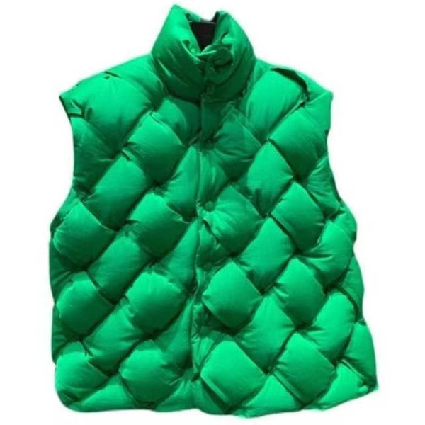 

designer vest bv mens cardigan coat green hand-knitted sleeveless down jacket men women fashion light luxury stand-up collar sweatshirt usa, Black;white
