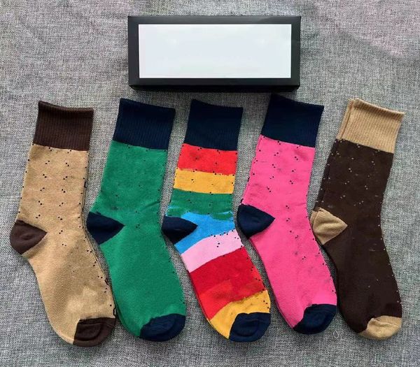 

brand designer women's socks gu letters printing casual pure cotton sports stockings medium high sock female, Black;white