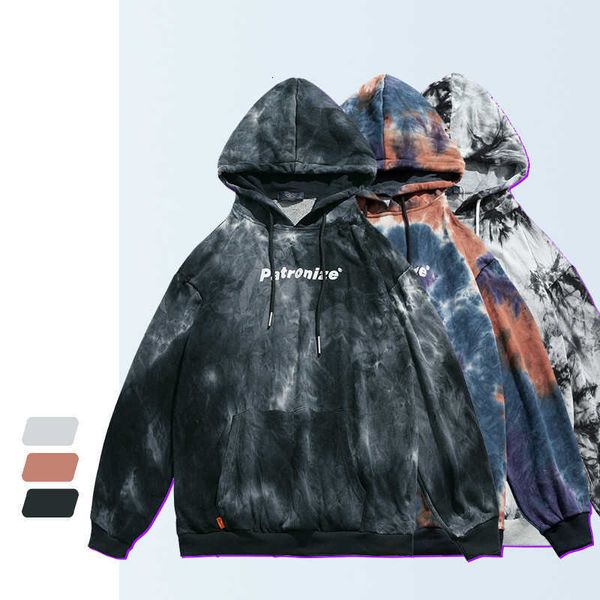 

men's hoodies & sweatshirts tie dye couple men and women harajuku oversized fleece hip hop stranger things hooded sweater, Black