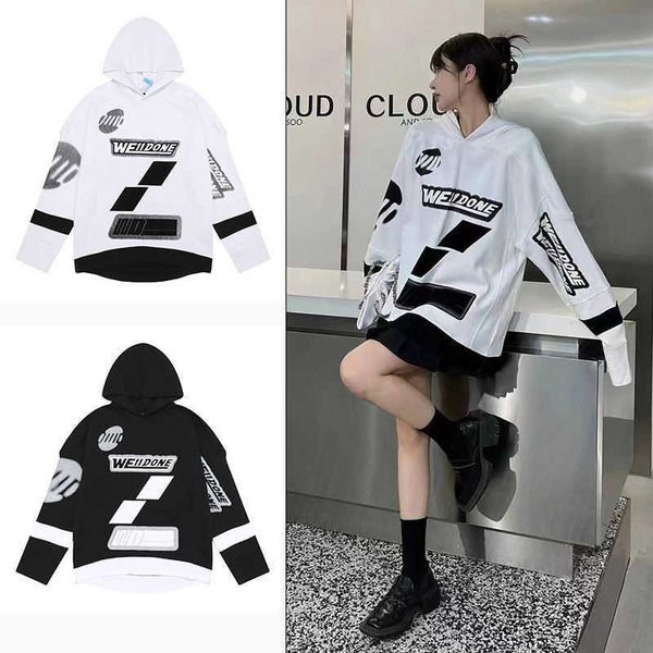 

women's done well sweater hoody hooded autumn winter women oversize tea hoodies casual sweatshirt graffiti cotton designer 11, Black