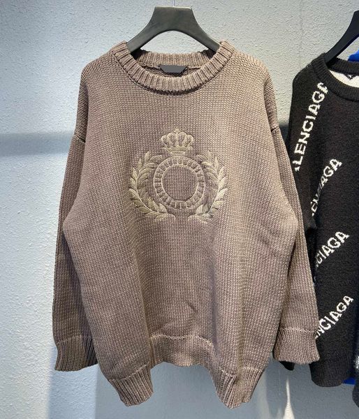 

men's plus size hoodies sweatshirts in autumn / winter 2022acquard knitting machine e custom jnlarged detail crew neck cotton 867es, Black;brown