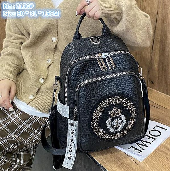 

wholesale factory ladies shoulder bags sweet and fashionable studded handbag street personality rivet backpack fashion embossed leather embr
