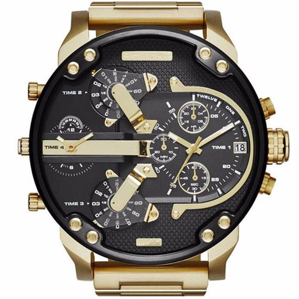 

relogio masculino mens watch sports wristwatches big face stainless steel quartz analog business army military watches gifts clock229c, Slivery;brown