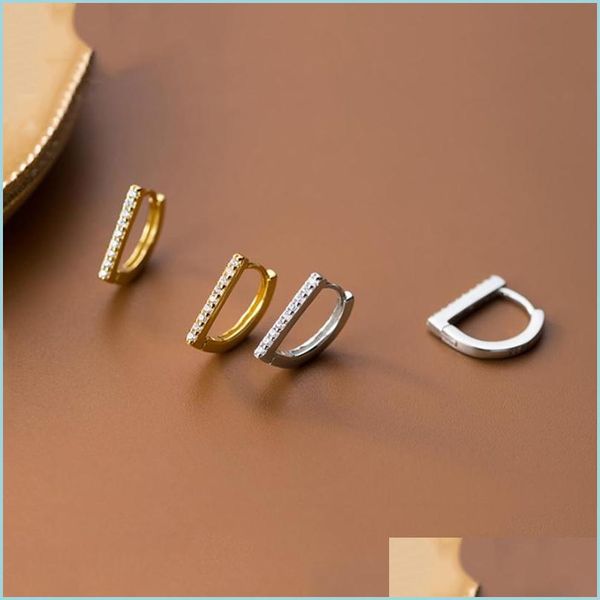 

stud stud chozon s925 sier luxury korean cz charming geometric ear buckle for women girls engagement sterling earrings jewelry drop d dhkzl, Golden;silver