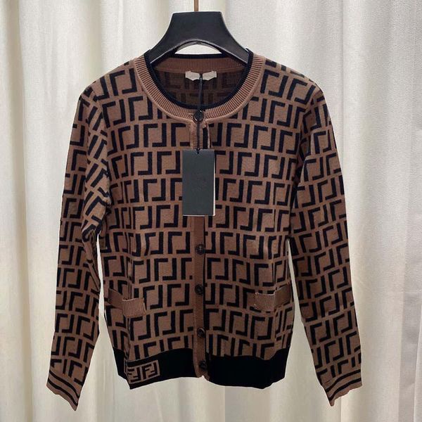 

casual dresses designer women knitted cardigan sweaters autumn long sleeve tees classic designer full print cardigans sweater woman high ela, Black;gray