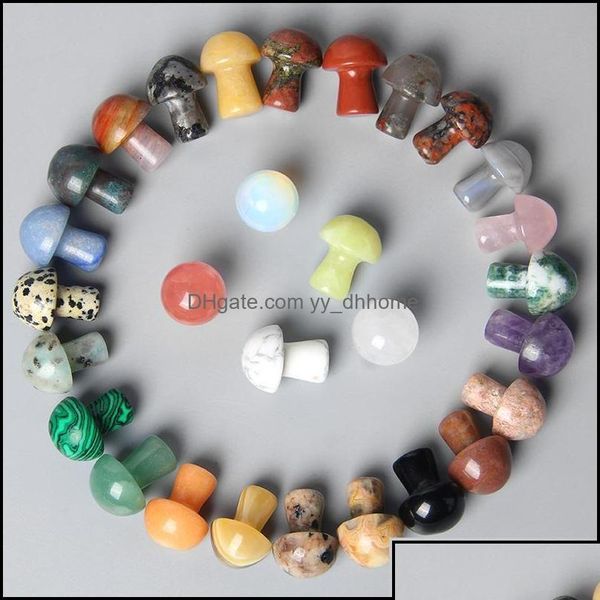

stone stone loose beads jewelry 2cm mushroom statue natural gems hand carved decoration reiki healing quartz crystal gift room dhgei otk2f, Black