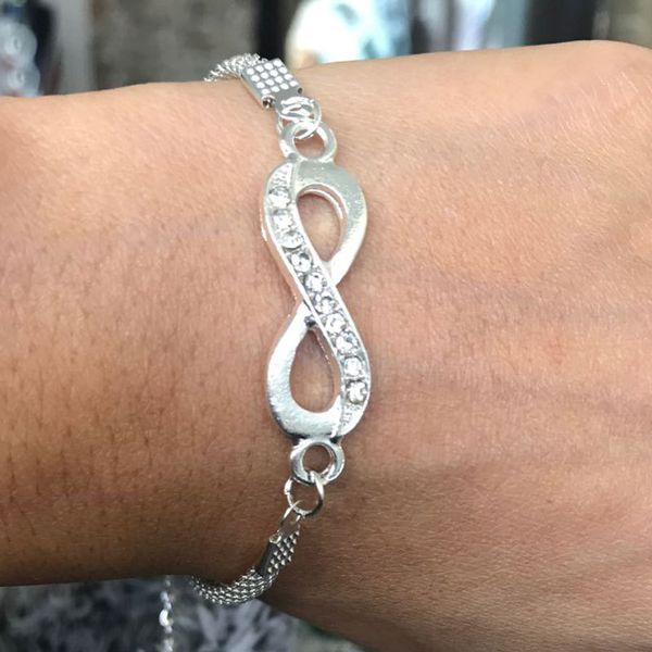 

10pcs boho charm infinity bracelets bangles for woman wristbands elegant fashion geometric couple bracelets jewelry gifts 18cm, Golden;silver