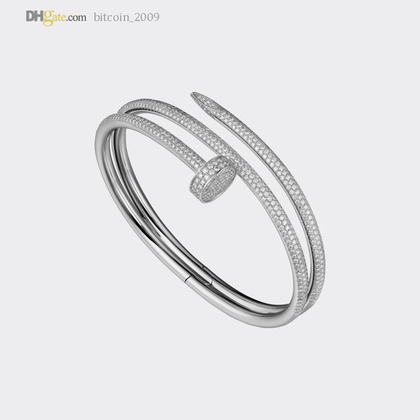 

mens bangle nail bracelet women designer bracelets silver bracelet diamond-pave 2.0 luxury jewelry titanium steel gold-plated never fade not, Black