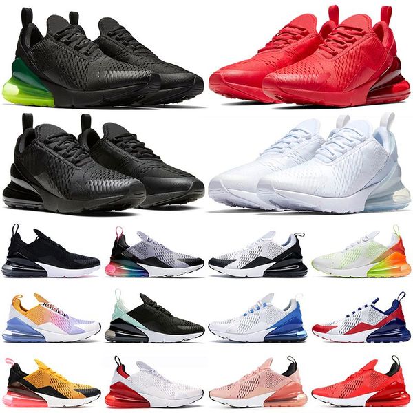 

270s airmaxs 270 running shoes men women trainers triple red black volt university blue rainbow metallic gold usa mens womens outdoor sports