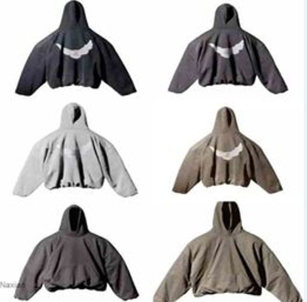

designer kanyes classic wests luxury hoodie three party joint name peace dove printed mens and womens yzys pullover sweater hooded 6 color n, Black