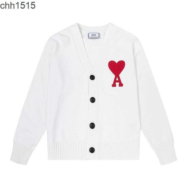 

high end amis love hoodies a sweater cardigan autumn winter new jersey single breasted v-neck male and female lovers alike, Black