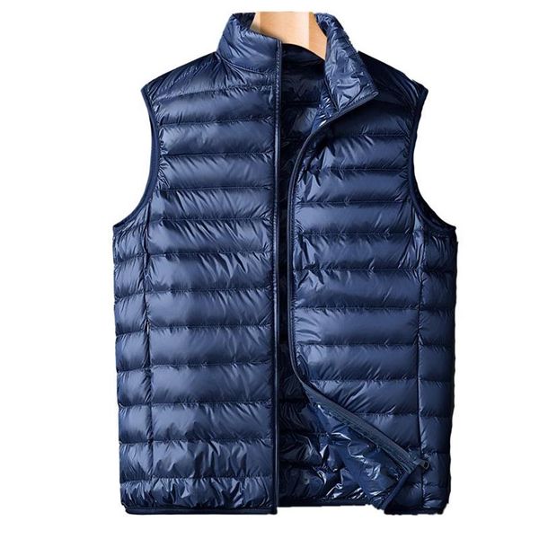 

2019 new men's winter vest coat warm waistcoat ultralight sleeveless vest men gilet jacket254p, Black