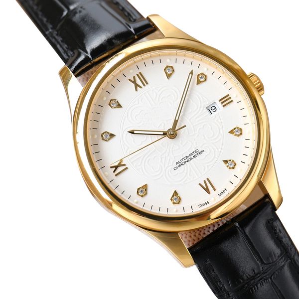

men's watch wristwatches diefei series rose design pattern fine steel makes luminous decorative nail 8215 mechanical movement 40mm, Slivery;brown