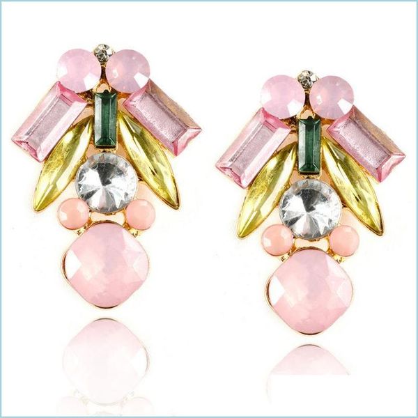 

stud stud lubov fashion personality cute punk earrings pink blue acrylic earring gold metal for women party jewelry christmas gift d dhpo8, Golden;silver