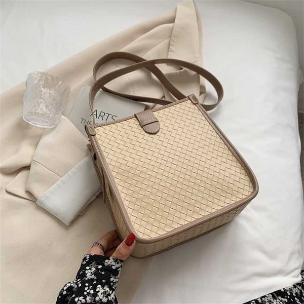 

clearance purse simple woven pattern sling single shoulder tote bag women's new fashion soft face pu bag messenger