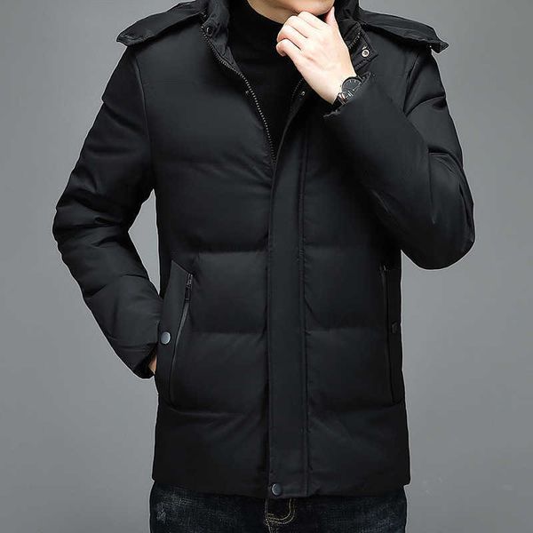 

men's large down jacket new winter thick warm men fashion loose hooded coat, Black