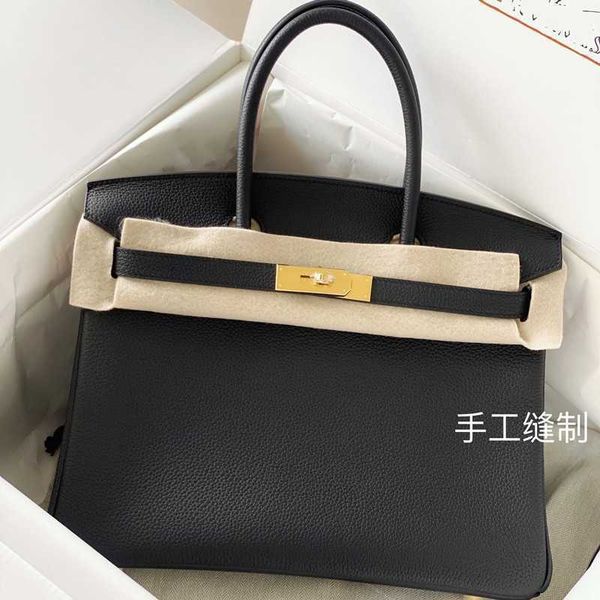 

designer handbags birkins bag hand wrapped wax thread togo calfskin lychee pattern women's buckle handbag original logo leather zc