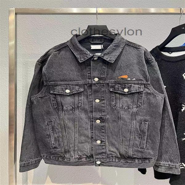 

2022 designer jackets balencaigass coat b high spring summer paris of tiger limited embroidery tannin denim loose couple2356, Black;brown