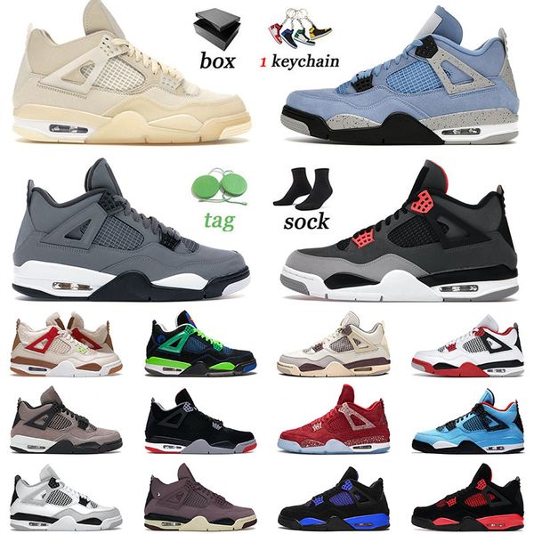 

2022 new basketball shoes jorda 4 university blue cool grey infrared zen master taupe haze black cat kaws grey mens women tennis sneakers b9