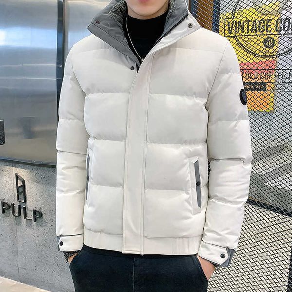 

men's coat autumn and winter thickened down cotton jacket 2022 new fashion, Black