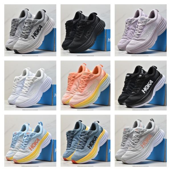 

hoka one clifton 8 running shoes lightweight cushioning long distance platform sneakers mens womens casual shoes lifestyle yakuda sneaker