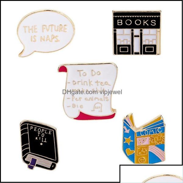 

pins brooches pins brooches jewelry cute enamel books women men bookstore reel creative cartoon badge for children fashion gift dro otf3o, Gray