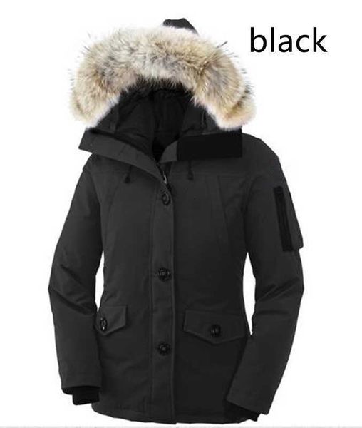 

women's down parkas coat thick real wolf fur hooded s slim jacket winter parka ladies long designer hoodies jackets warm coats seziymtf, Black