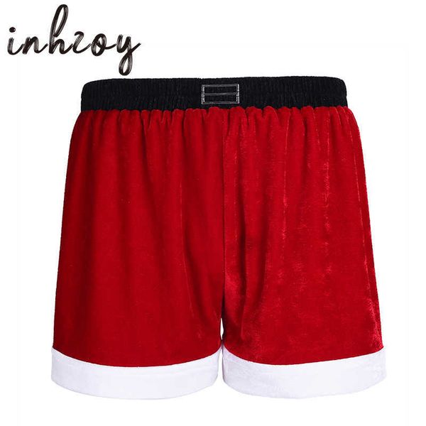 

set red flannel christmas underwear men santa claus costume holiday underpants cosplay rave new year party trunks boxer shorts t221103, Red;black