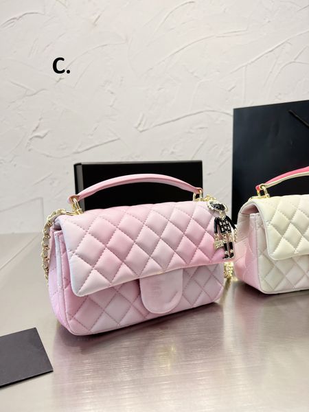 

luxury tote purses brand handbag message bags shoulder bag genuine leather cluth crossbody 5a quality lambskin mini cf size 21cm quilted dou