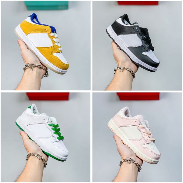 

2023 designer kids baby shoes for boys girls sports black white chunky low cows trainers boy girl athletic outdoor sneakers children eur 26-