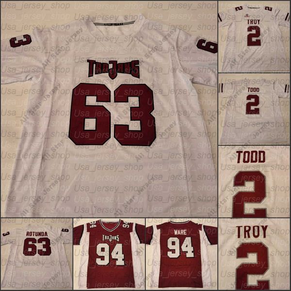 

american college football wear custom troy trojans college football jerseys 5 will choloh 18 reddy steward 26 b.j. smith 12 jacob 9 richard, Black