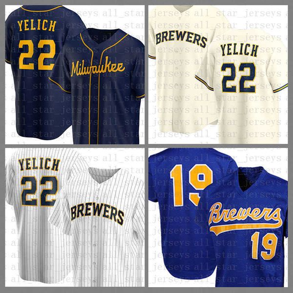 

milwaukee baseball jersey brewers custom 22 christian yelich 19 robin yount 6 lorenzo cain 8 ryan braun 21 travis shaw 7 eric thames, Blue;black