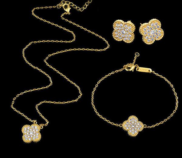 

queen lotus fashion 18k gold plated flowers series bracelet earrings necklace jewelry set for women wholesale, Silver