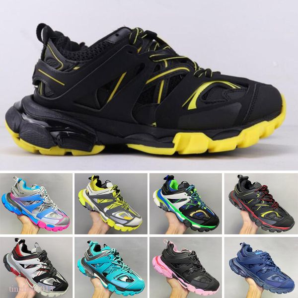 

track2 casual shoes leather platform trainers shoes luxury designer tripler black nylon printed men women track 3.0 mens womens heavy duty s