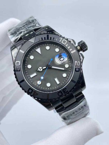 

2022 new men's 40mm watch 2813 automatic mechanical ym black case wristwatch montre de luxe, Slivery;brown