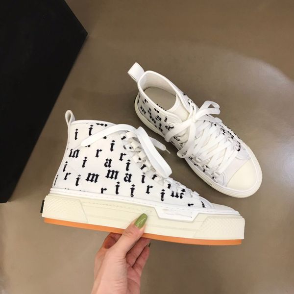 

designer classic high-canvas shoes men's casual sneakers luxurious and comfortable retro letter pattern fashion couples new, Black