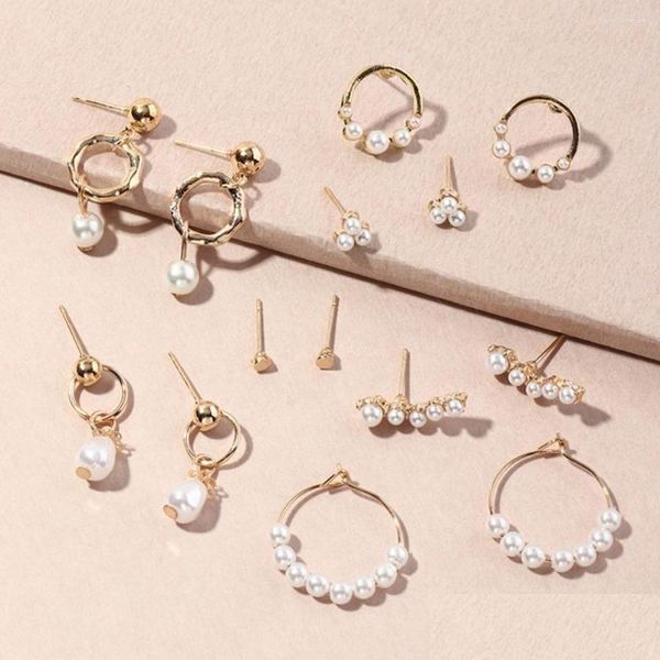 

hoop huggie hoop earrings 7 pairs allmatch creative design unique ear temperament pendnats stud earing for women party birthday gi dhmls, Golden;silver
