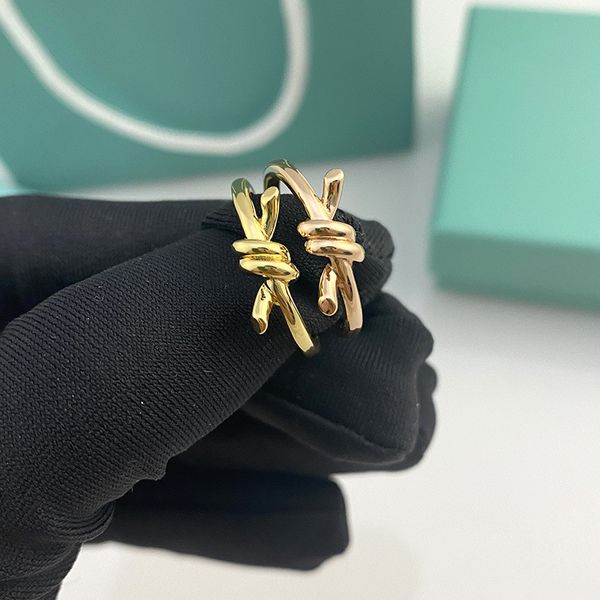 

designer knotter rings men and women high end luxury bowknot rings classic fashion couples rings party wedding everyday jewelry accessories, Silver