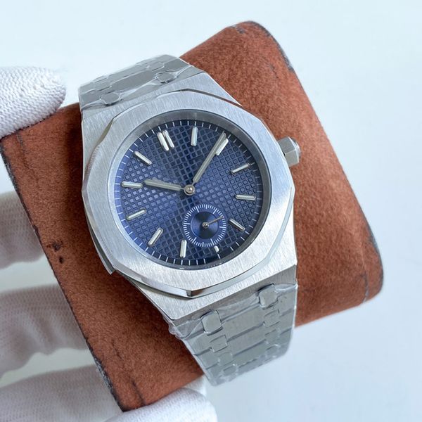 

mens watch automatic mechanical watches 42mm business wristwatches sapphire waterproof all stainless steel montre de luxe, Slivery;brown