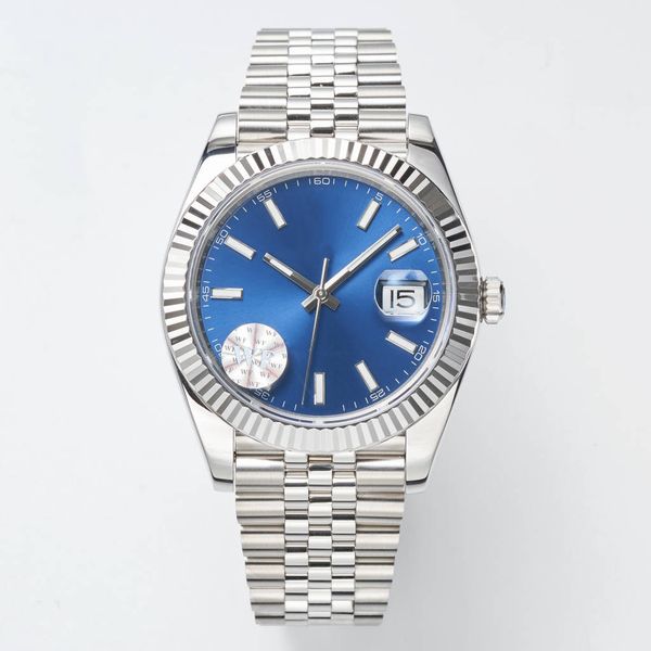 

u1 luxury men's watch 41mm m126334 luminous 904l stainless steel scratch resistant blue crystal magnifying calendar window automatic me, Slivery;brown